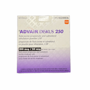 Advair Diskus 250 [Fluticasone Propionate + Salmeterol inhalation powder 250mcg | 50mcg x 60 doses] CANADIAN PHARMACEUTICAL GRADE
