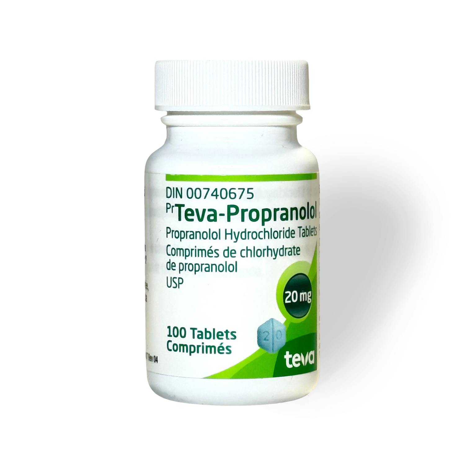 Propranolol 20mg 100 Tabs – Teva