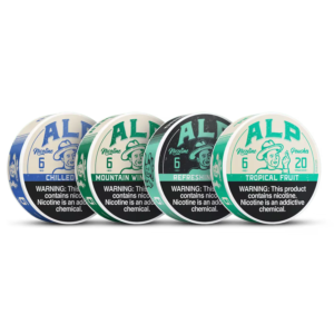[FULL BOX] ALP Nicotine Pouches 6 mg, 9 mg, or 12 mg ($8.25/TIN – 100 TINS) – 20 x 5 TIN LOGS